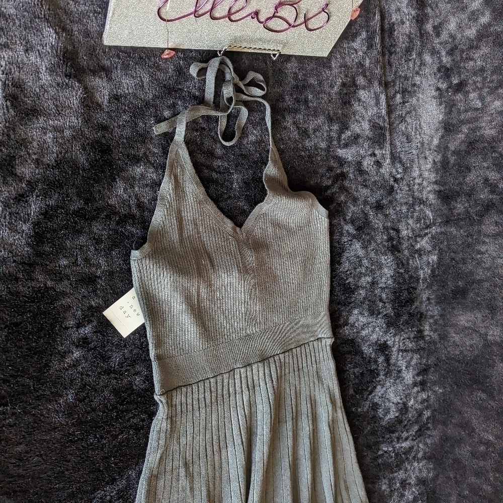 Black Halter Sweater Dress M - Picture 6 of 6